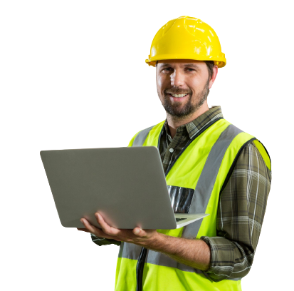 A male worker monitoring the ehs at workplace with digital_Incident Management Software