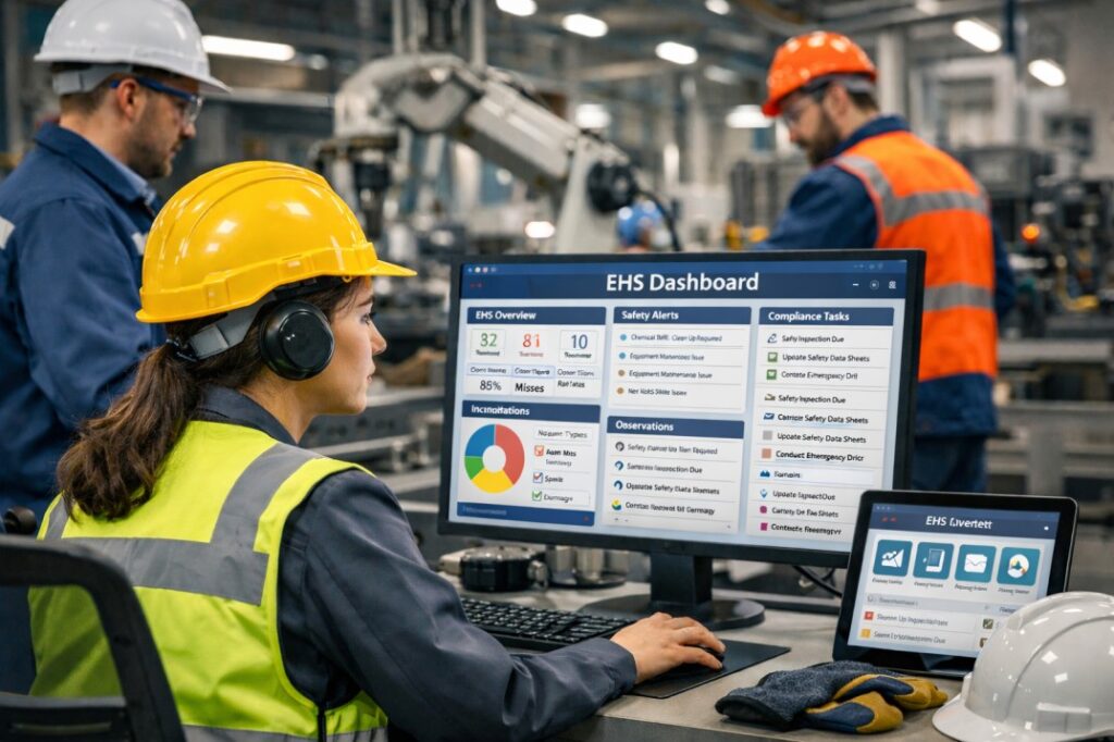 EHS software in India dashboard showing safety compliance