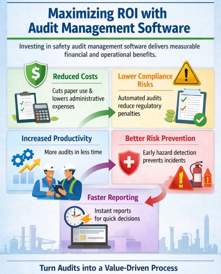Investing in safety audit management software delivers measurable financial and operational benefits.