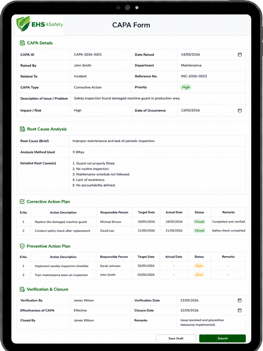Incident Management Software CAPA