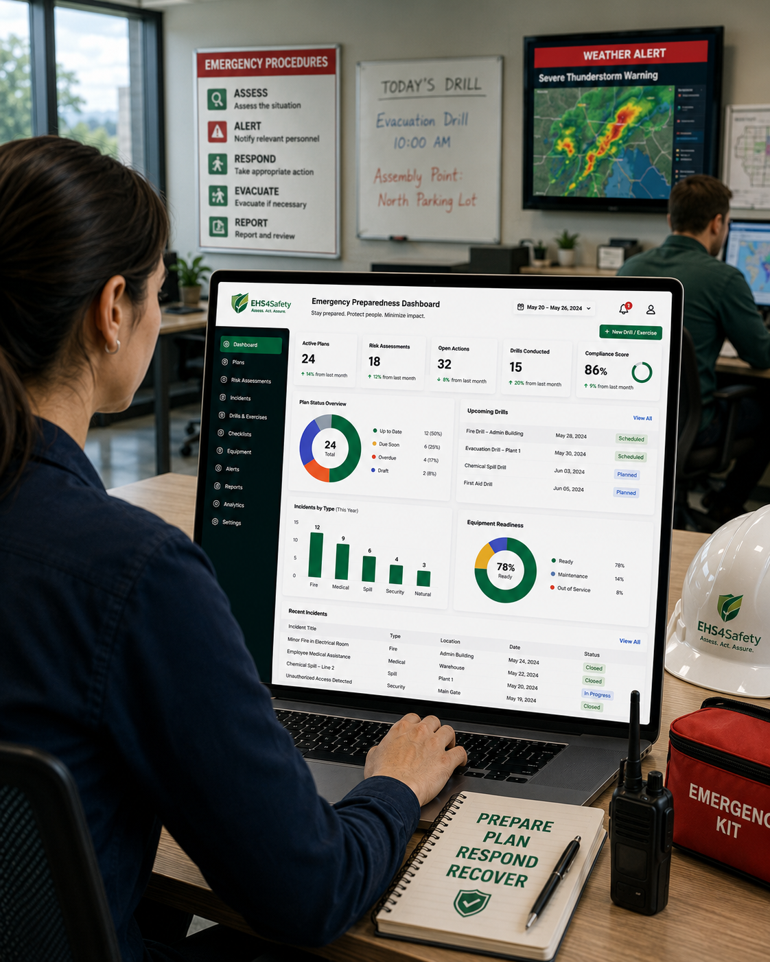 Emergency Preparedness Software dashboard interface