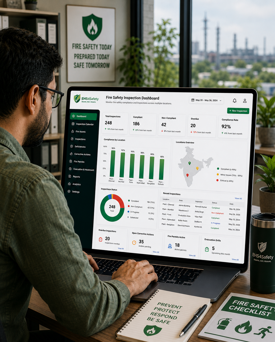 Fire Safety Inspection Software dashboard interface