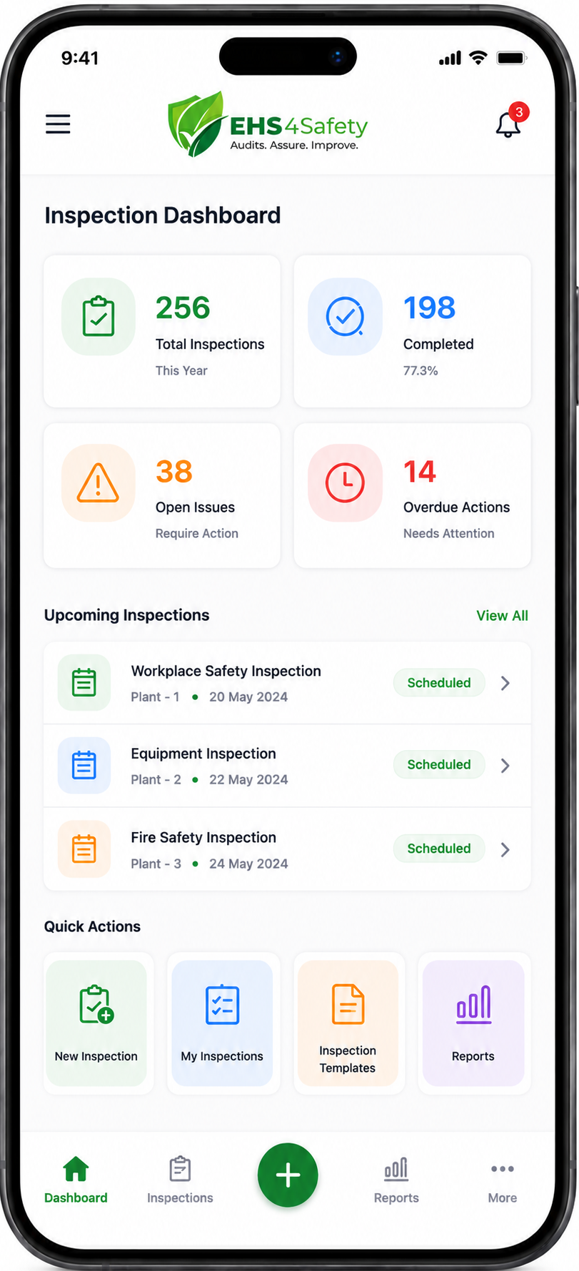 Inspection Management Software Features on a smartphone